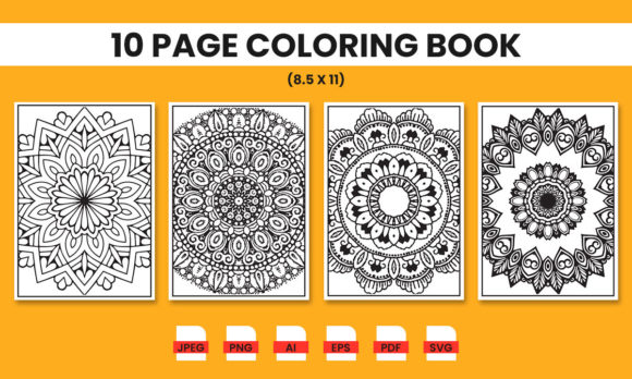 Download Balck Mandala Coloring Book KDP Interior - K Collection