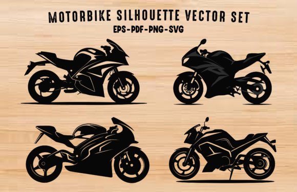 Download Motorbike Black Silhouette Vector Bundle - K Collection