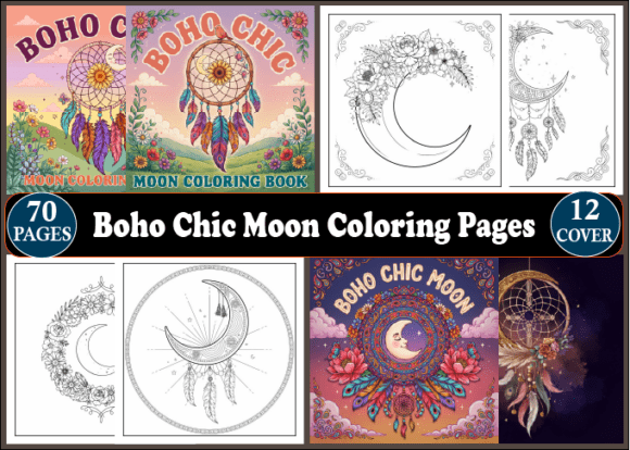 Download Boho Chic Moon Coloring Pages for Adults - Coloring Collection