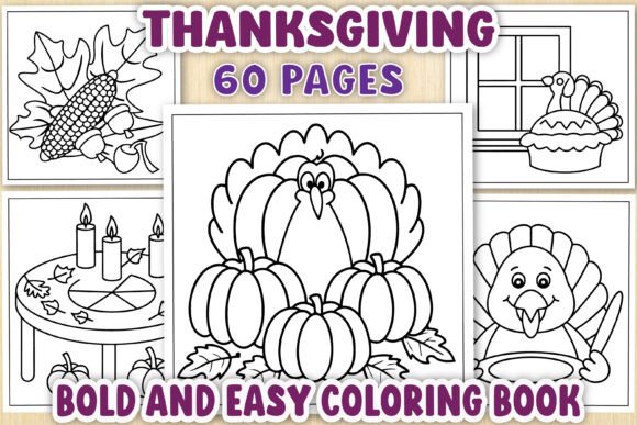 Download Thanksgiving Bold and Easy Coloring Page - K Collection
