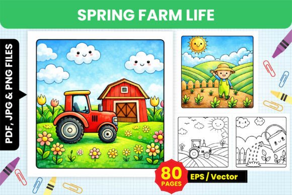 Download Spring Farm Life Coloring Book - K Collection
