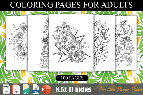 Download Coloring Pages for Adults, Book Bundle - K Collection