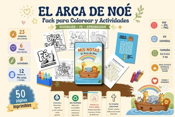 Download Spanish Noah’s Ark Kids Activity Pack - K Collection
