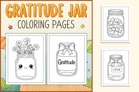 Download Gratitude Jar Coloring Pages for Kids - K Collection