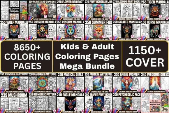 Download Kids &amp; Adult Coloring Pages Mega Bundle - K Collection