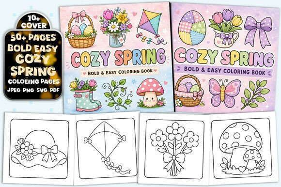 Download Cute Spring Bold and Easy Coloring Book - K Collection
