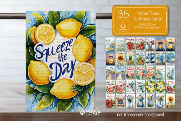 Download Summer Kitchen Towel Bundle Sublimation - K Collection