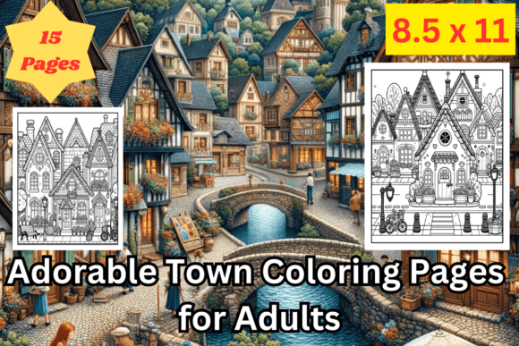 Download Adorable Town Coloring Book Pages Adults - K Collection