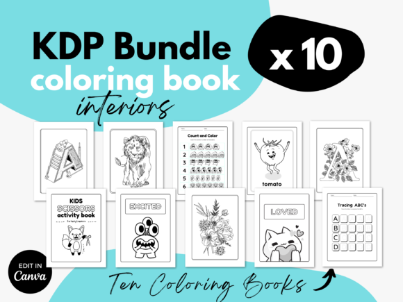 Download 10 Coloring Books Bundle ⋆ KDP Interiors - K Collection