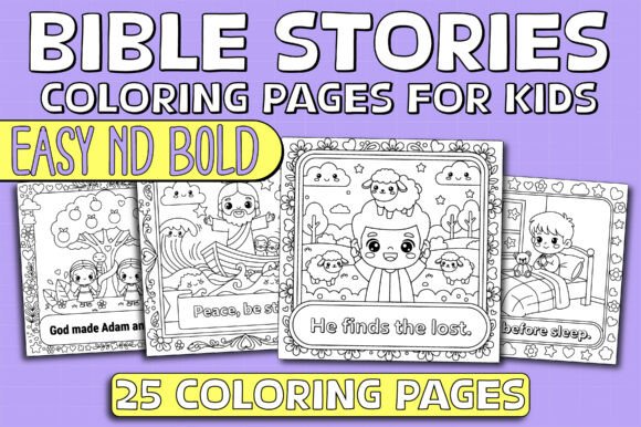 Download BIBLE COLORING BOOK Cute Easy Bold Kids - K Collection