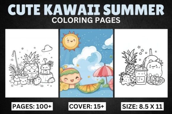 Download Cute Kawaii Summer Coloring Pages - K Collection