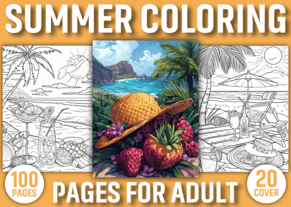 Download 100 Summer Coloring Pages for Adults - Coloring Collection