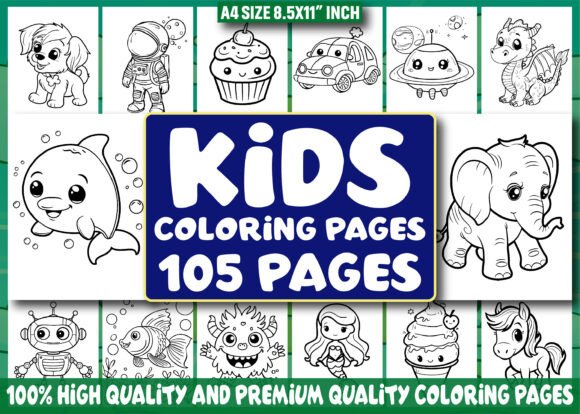 Download 105 Kids Coloring Pages for Kids - KDP - K Collection