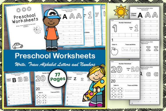 Download Preschool Alphabet &amp; Number1-20 Workbook - K Collection