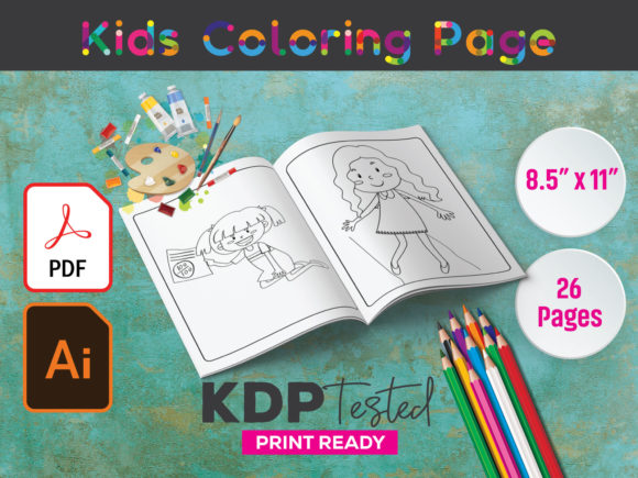 Download Children Coloring Page KDP Interior - K Collection