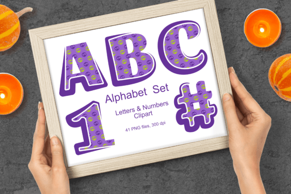Download Purple Skulls Halloween Alphabet Set PNG - K Collection