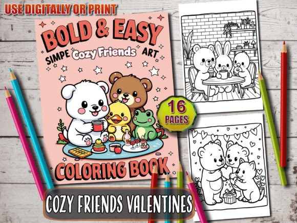 Download Fluffy Friends Valentine's Coloring Book - K Collection