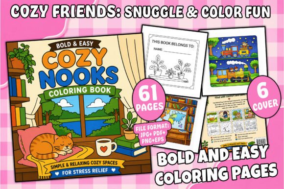 Download Cozy Nooks Escape: Bold &amp; Easy Coloring - K Collection
