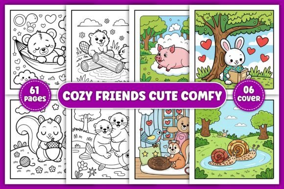 Download Cozy Friends Cute &amp; Comfy Coloring Pages - Coloring Collection