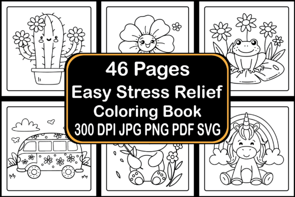 Download Easy Stress Relief Coloring Book - K Collection