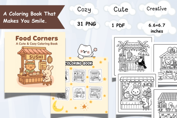 Download Food Corners Coloring Book – 31 PNG - K Collection