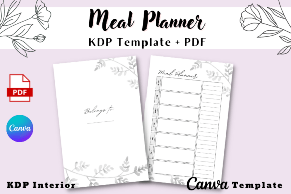 Download Meal Planner KDP Canva Template &amp; PDF - K Collection