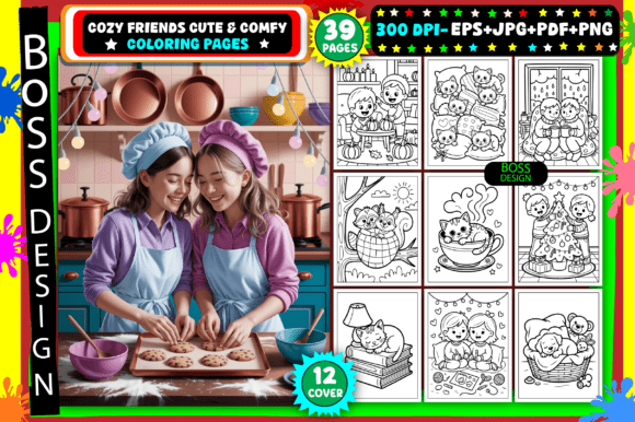 Download Cozy Friends Cute &amp; Comfy Coloring Pages - Coloring Collection
