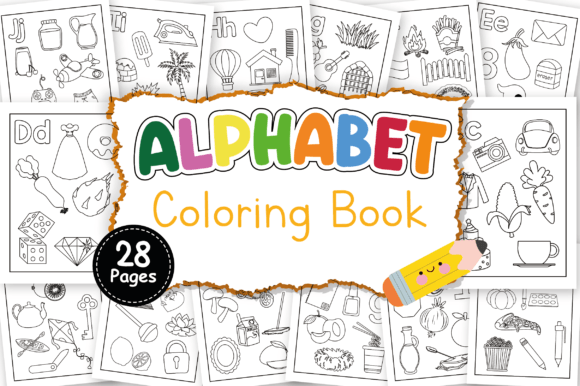 Download ABC Coloring Book for Kids - 28 Pages - K Collection