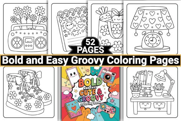 Download Cute &amp; Groovy Bold Easy Coloring Pages - Coloring Collection