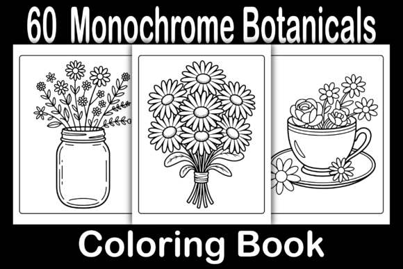 Download Monochrome Botanicals Coloring Book - K Collection