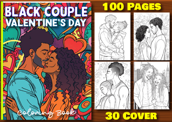 Download Black Couple Valentine's Day Coloring - K Collection