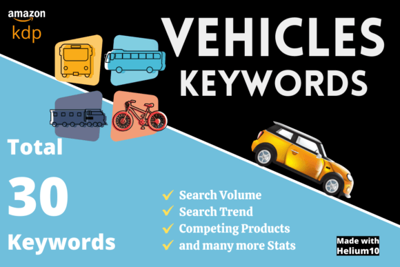 Download Vehicles Keyword List for Amazon Kdp - K Collection