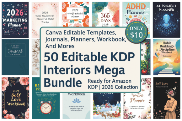 Download 50 Editable KDP Interiors Mega Bundle - K Collection