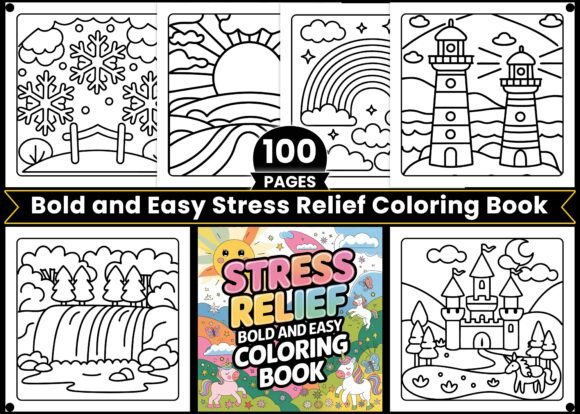 Download Bold and Easy Stress Relief Coloring Boo - Coloring Collection