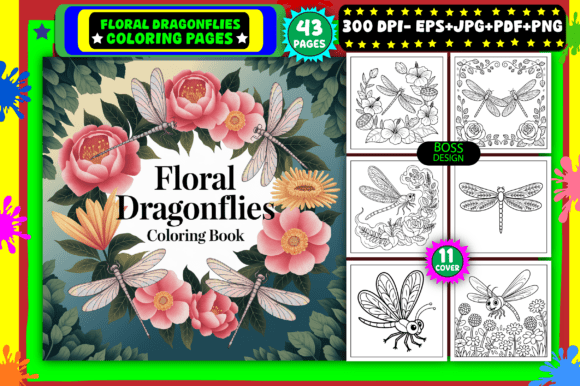 Download Floral Dragonflies Coloring Pages - Coloring Collection