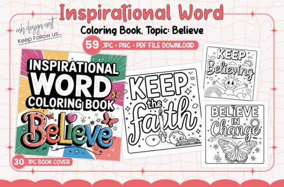 Download Believe Inspirational Word Coloring Book - K Collection