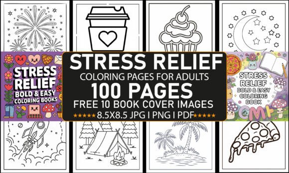 Download Bold &amp; Easy Stress Relief Coloring Page - Coloring Collection