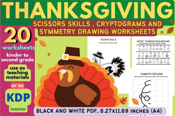 Download Thanksgiving Scissor Skills, Cryptograms - K Collection