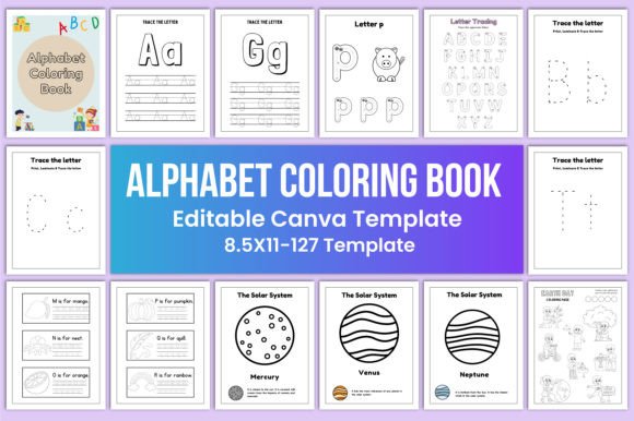 Download Alphabet Coloring Book Canva - K Collection