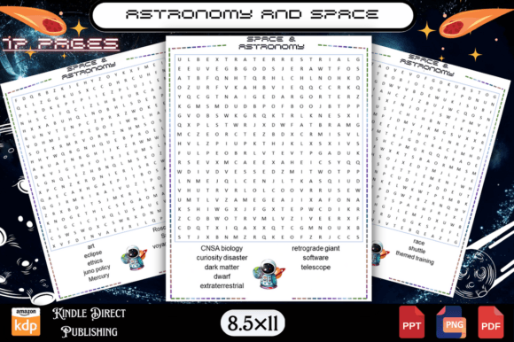 Download Astronomy and Space Word Search for Kids - K Collection
