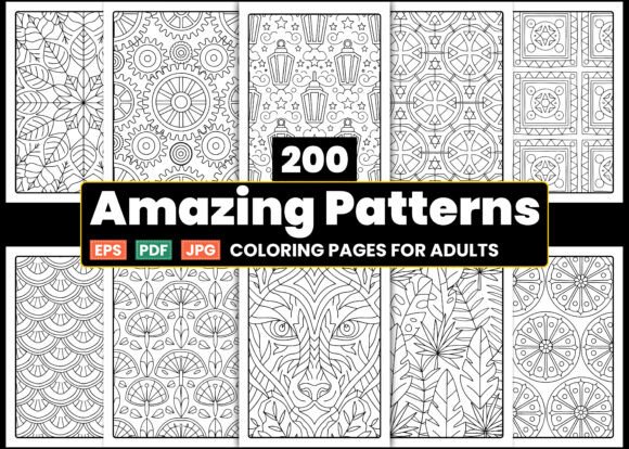 Download 200 Amazing Patterns Coloring Book Pages - K Collection