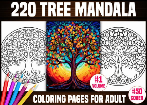 Download 220 Tree Mandala Coloring Pages - KDP - K Collection