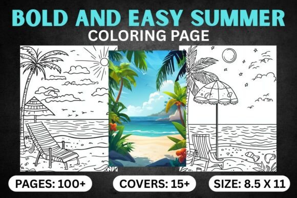 Download Bold and Easy Summer Coloring Book Pages - K Collection