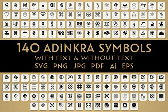 Download 140 African Adinkra Symbol Vector Bundle - K Collection