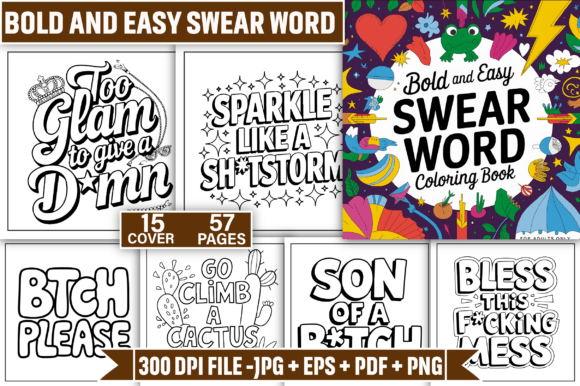 Download ADULT - Bold and Easy Swear Word Coloring Pages - Coloring Collection