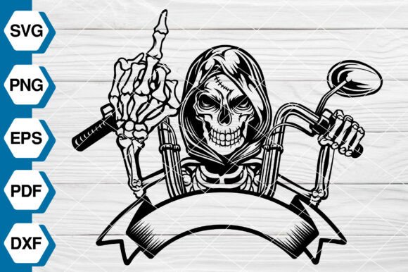 Download Skull Biker SVG, Motorbike SVG [EP691] - K Collection