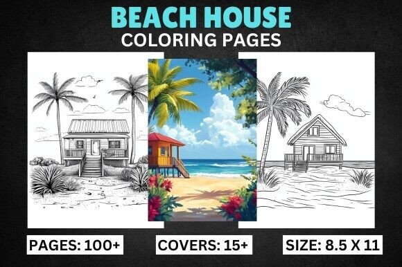 Download Beach House Coloring Book Pages - K Collection
