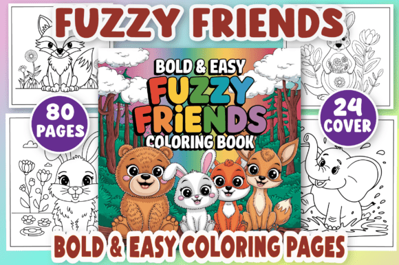 Download Cute Fuzzy Friends, Easy Coloring Pages - Coloring Collection