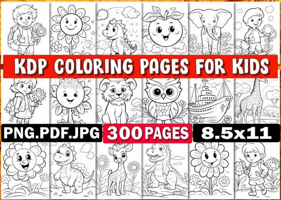 Download 300 KDP Coloring Pages for Kids - K Collection