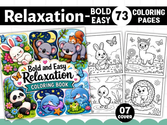 Download Relaxation Bold and Easy Coloring Book - K Collection